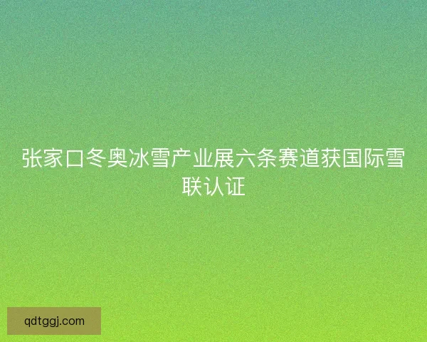 张家口冬奥冰雪产业展六条赛道获国际雪联认证 张家口冬奥冰雪产业展六条赛道获国际雪联认证